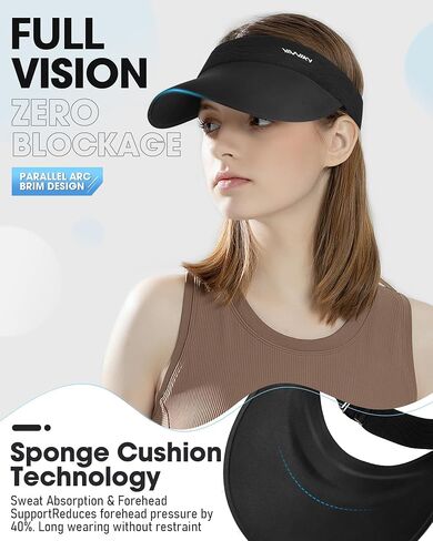 YANIKY Sun Visor Hat for Women,UPF50+ Seamless Sun Hats Men Women Lightweight Sports Cap Stretchy Ponytail Hat for Outdoor in Saudi Arabia