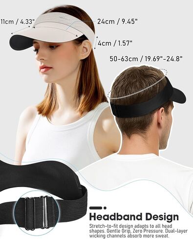 YANIKY Sun Visor Hat for Women,UPF50+ Seamless Sun Hats Men Women Lightweight Sports Cap Stretchy Ponytail Hat for Outdoor in Saudi Arabia