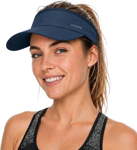 Sukeen Sun Visor for Women Men Lightweight Running Hat with Shock Absorbing Quick Dry Sweatband Stretchy Visor Hat for Sports in Kuwait