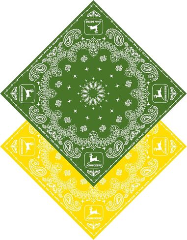 John Deere Logo USA Made 2-Pack Bandanas, Green & Yellow in Kuwait