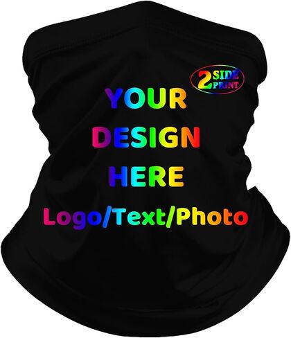 Custom Balaclava Neck Gaiter with Logo Custom Face Mask Personalized Neck Gaiter for Men Women Add Your Text Photo in Kuwait