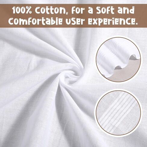 6 Pack White Handkerchiefs bulk for Women Men | Cotton, Scalloped, Reusable, Pocket Design in Saudi Arabia