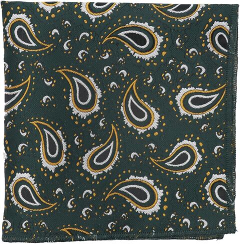 Paisley Pocket Squares for Men, Satin Suit Handkerchiefs with Holder for Wedding Business Prom Accessories in Kuwait