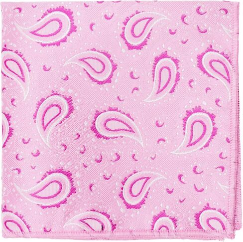 Paisley Pocket Squares for Men, Satin Suit Handkerchiefs with Holder for Wedding Business Prom Accessories in Kuwait