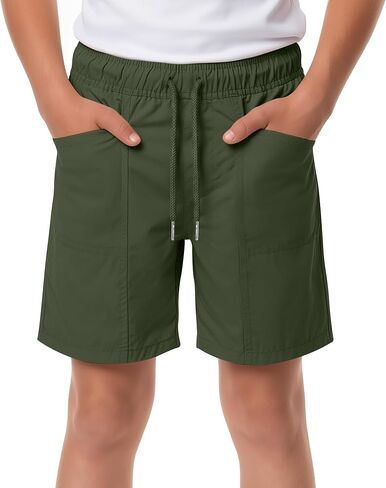 Yooo's Vivi Boys Shorts Kids Quick Dry Pull on Athletic Shorts Running Drawstring Summer Lightweight Clothes with Pockets in Kuwait