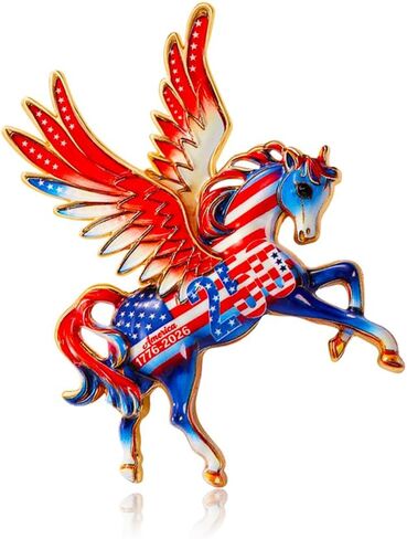 coadipress 250th Anniversary USA Flag Brooch Pin for Women Men Patriotic Eagle American 1776-2026 Commemorative Badge Red White Blue Crystal Lapel Pin for 4th of July Parade Celebration in Kuwait