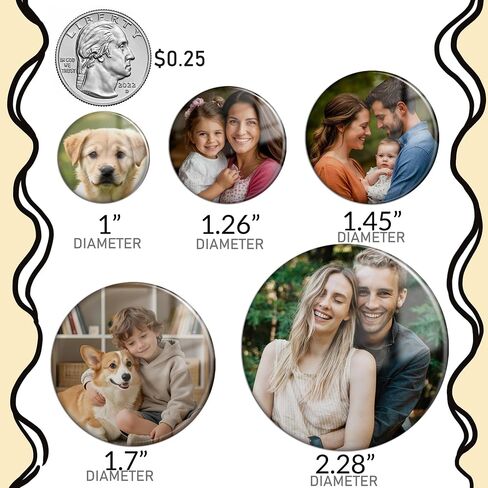 Custom Pins with Photo Logo or Text,1-1000pcs Personalized Button Pins,Custom Buttons for Events,Birthday,Parties,Campaigns or Memorials in Kuwait