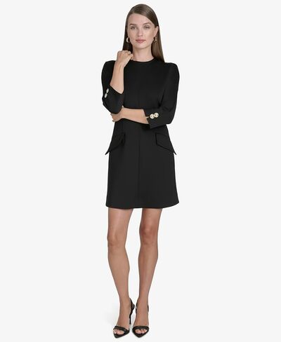 Halston Women's 3/4 Sleeve Round Neck Dress in Kuwait