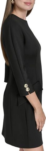 Halston Women's 3/4 Sleeve Round Neck Dress in Kuwait