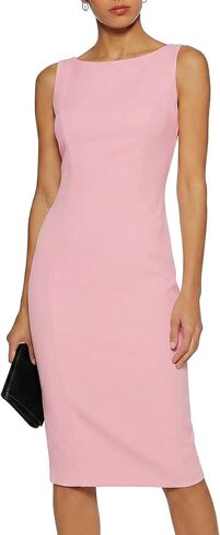 Belle Poque Womens Bodycon Dress Pencil Sheath Dresses Sleeveless Boat Neck Dress Work Dresses Business Casual in Kuwait