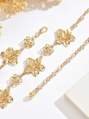 TEBIEKOY Flower Charm Waist Chain for Women, Gold Belly Chain Body Jewelry for Beach, Summer Dresses & Vacation Outfits in Kuwait