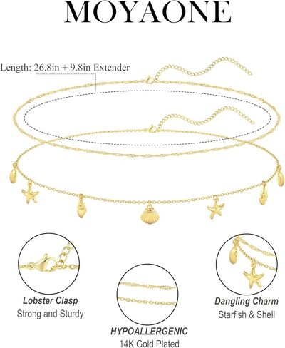 Waist Chain for Women 14K Gold Plated Waist Beads Belly Chain Dainty Layered Body Chain Belt Beach Jewelry for Women Sexy Waterproof Non Tarnish Adjustable Summer Jewelry Accessories in Kuwait
