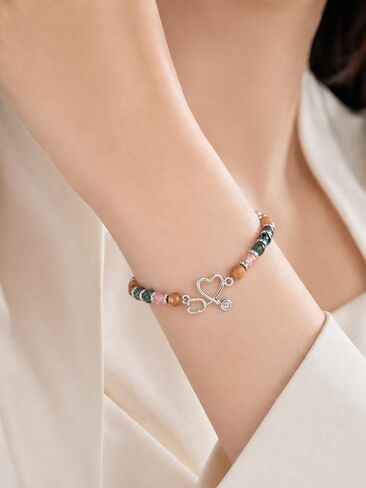 Nurse Gifts for Women, Natural Stone Stethoscope Bracelet, Christmas Graduation Appreciation Nurse Week 2026 Thank You Jewelry with Card in Saudi Arabia
