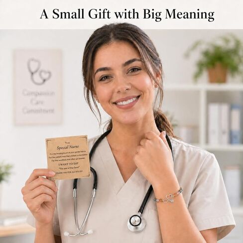 Nurse Gifts for Women, Natural Stone Stethoscope Bracelet, Christmas Graduation Appreciation Nurse Week 2026 Thank You Jewelry with Card in Saudi Arabia