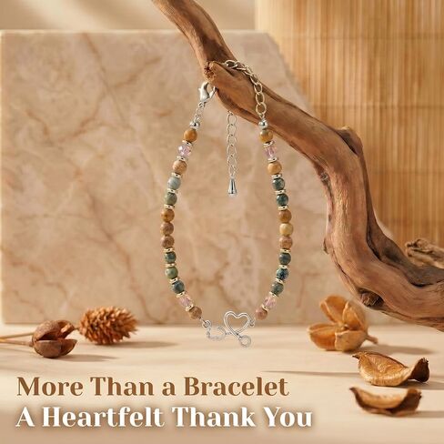 Nurse Gifts for Women, Natural Stone Stethoscope Bracelet, Christmas Graduation Appreciation Nurse Week 2026 Thank You Jewelry with Card in Saudi Arabia