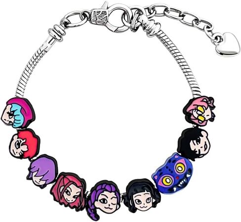 Anime Demon Movie Hunters Character Charm Bracelet Adjustable Chain with Pendants Cute Cartoon Jewelry Gift for Fans in Kuwait
