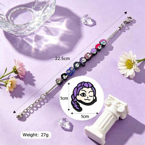 Anime Demon Movie Hunters Character Charm Bracelet Adjustable Chain with Pendants Cute Cartoon Jewelry Gift for Fans in Kuwait