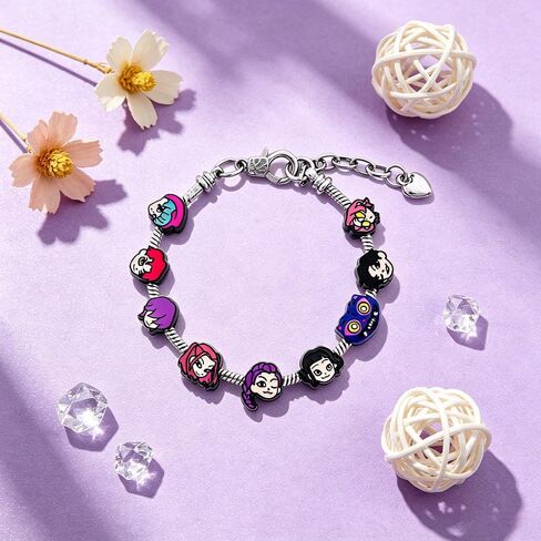 Anime Demon Movie Hunters Character Charm Bracelet Adjustable Chain with Pendants Cute Cartoon Jewelry Gift for Fans in Kuwait