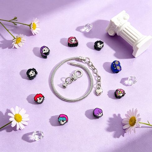 Anime Demon Movie Hunters Character Charm Bracelet Adjustable Chain with Pendants Cute Cartoon Jewelry Gift for Fans in Kuwait