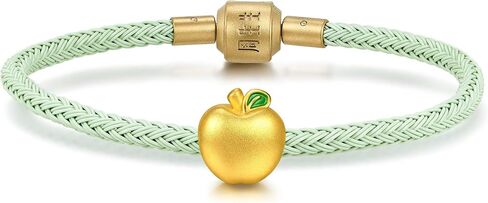 CHOW SANG SANG 999 Gold Charme Apple 'Ping An' Charm Bracelet for Women & Men 17cm 96532C in Kuwait