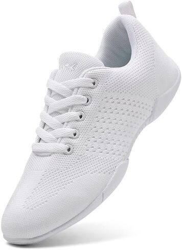 Girls Cheerleading Shoes White Dance Sneakers Youth Cheer Non-Slip Tennis Shoes Lightweight Soft Flexible Breathable Cheer Shoes for Daily Practice Game Day (Little Kid/Big Kid) in Kuwait