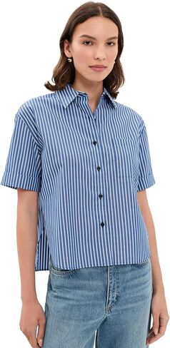 rag & bone Women's Connie Short Sleeve Stripe Shirt in Kuwait