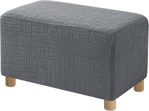 High Stretch Large Ottoman Cover Square, Ottoman Cover Rectangular for Folding Storage Stool, Thick Ottoman Slipcovers Washable Removable, with Elastic Bottom (Large, Charcoal Gray) in Saudi Arabia