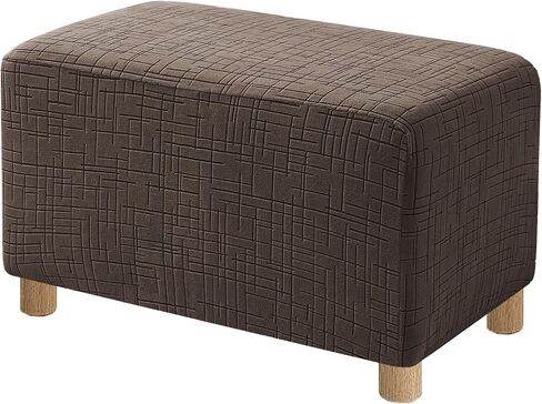 High Stretch Large Ottoman Cover Square, Ottoman Cover Rectangular for Folding Storage Stool, Thick Ottoman Slipcovers Washable Removable, with Elastic Bottom (Large, Charcoal Gray) in Saudi Arabia