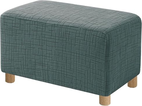 High Stretch Large Ottoman Cover Square, Ottoman Cover Rectangular for Folding Storage Stool, Thick Ottoman Slipcovers Washable Removable, with Elastic Bottom (Large, Charcoal Gray) in Saudi Arabia
