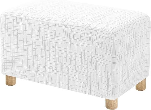 High Stretch Large Ottoman Cover Square, Ottoman Cover Rectangular for Folding Storage Stool, Thick Ottoman Slipcovers Washable Removable, with Elastic Bottom (Large, Charcoal Gray) in Saudi Arabia