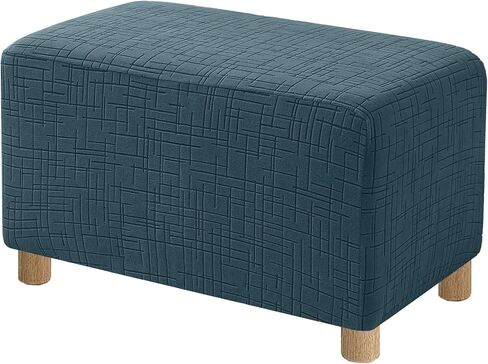 High Stretch Large Ottoman Cover Square, Ottoman Cover Rectangular for Folding Storage Stool, Thick Ottoman Slipcovers Washable Removable, with Elastic Bottom (Large, Charcoal Gray) in Saudi Arabia