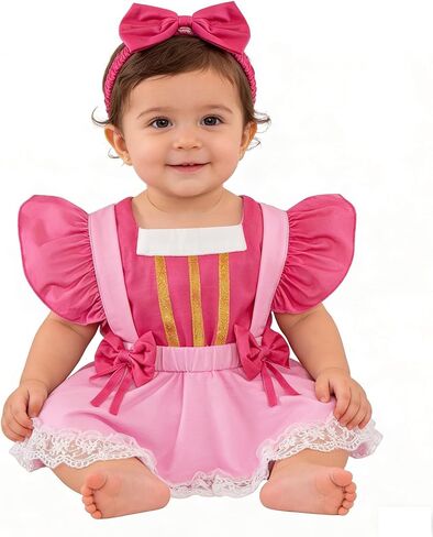 Baby Girls Princess Romper Fancy Dress Birthday Outfit with Headband in Kuwait