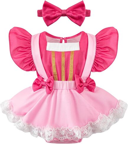 Baby Girls Princess Romper Fancy Dress Birthday Outfit with Headband in Kuwait