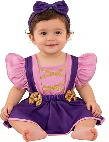 Baby Girls Princess Romper Fancy Dress Birthday Outfit with Headband in Kuwait