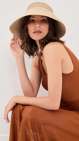 Jenni Kayne Women's Shore Raffia Natural Visor in Saudi Arabia