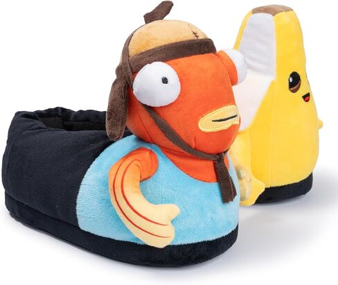 Ground Up Fortnite Youth Slippers Boys Girls Kids Plush Cozy House Shoes Gaming Character Indoor Outdoor Slip-On Comfort Lightweight Durable Warm Bedroom Footwear Non Slip Sole Fun Novelty Gift in Kuwait