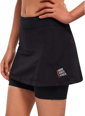 Santic Women's Cycling Skirts Shorts 2 in 1 Cycling Shorts with Padded High Waistband Bike Shorts in Saudi Arabia