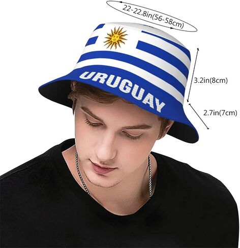 Flag of Uruguay Bucket Hat Printed Hats Soccer Fan Supporter Cheer Team Caps Fans Gifts Multi in Kuwait