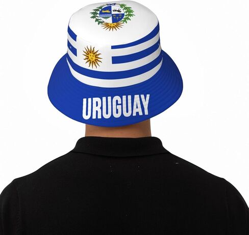 Flag of Uruguay Bucket Hat Printed Hats Soccer Fan Supporter Cheer Team Caps Fans Gifts Multi in Kuwait