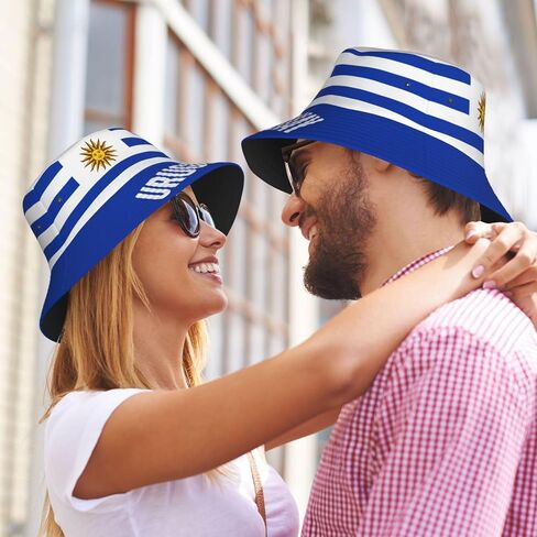 Flag of Uruguay Bucket Hat Printed Hats Soccer Fan Supporter Cheer Team Caps Fans Gifts Multi in Kuwait