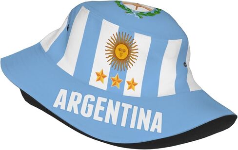 Argentina 3 Stars Flag Bucket Hat Printed Hats Soccer Fan Supporter Cheer Team Caps Fans Gifts Multi in Kuwait