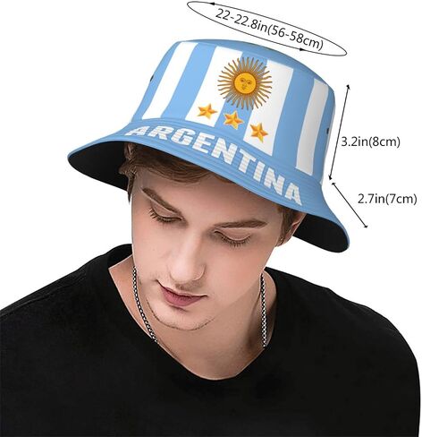 Argentina 3 Stars Flag Bucket Hat Printed Hats Soccer Fan Supporter Cheer Team Caps Fans Gifts Multi in Kuwait