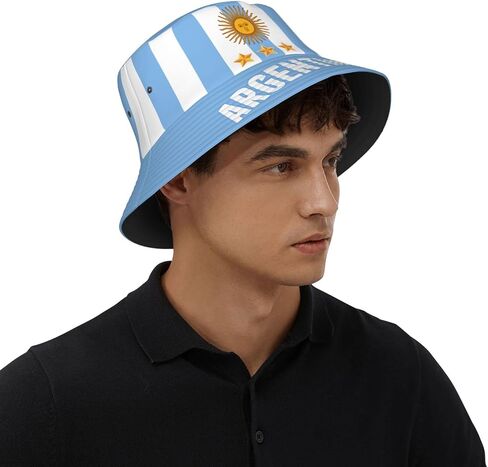 Argentina 3 Stars Flag Bucket Hat Printed Hats Soccer Fan Supporter Cheer Team Caps Fans Gifts Multi in Kuwait
