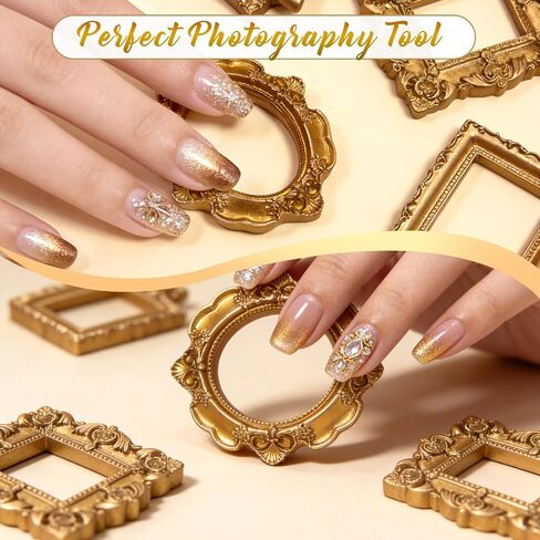 12 Pcs Mini Gold Magnetic Picture Frames, 2 Inch Vintage Tiny Photo Frame for DIY Mini Gold Photo Frames Silhouette Box Jewelry Wall Hanging Decor Fridge Magnet Display Dollhouse Creative Gift in Saudi Arabia