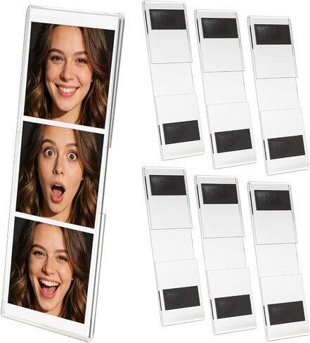 Photo Booth Frame 2x6 Magnetic Picture Frames 6 PCS Clear Magnetic Acrylic Frames for Photo Strips | Magnetic Photobooth Strip Frame for Fridge,Locker in Kuwait