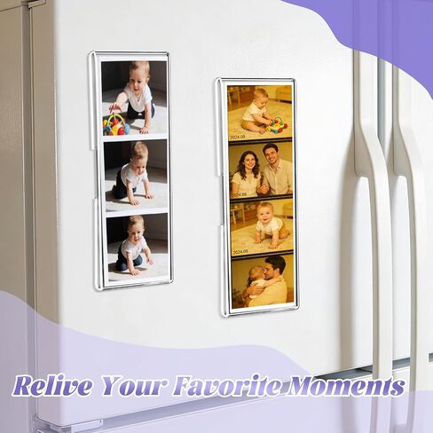 Photo Booth Frame 2x6 Magnetic Picture Frames 6 PCS Clear Magnetic Acrylic Frames for Photo Strips | Magnetic Photobooth Strip Frame for Fridge,Locker in Kuwait