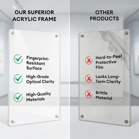 Multi Size 7 Pack Acrylic Magnetic Picture Frames Set for Refrigerator, Clear Double Sided Acrylic Fridge Magnetic Photo Frame, 2.36x3.54, 2x6, 4x6, 5x7 in Kuwait