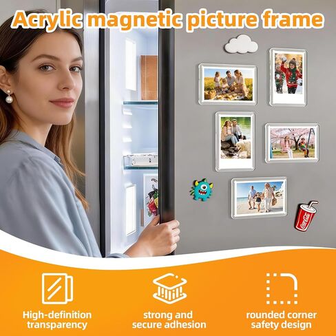 20 Pack Acrylic Fridge Magnetic Frame for Fujifilm Instax Mini,Polaroid Frame for Refrigerator,2.36x3.54 In Mini Picture Frames for School, Office,Locker Decor in Saudi Arabia