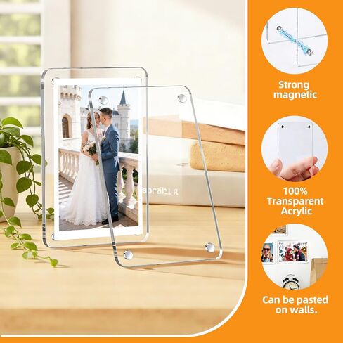 20 Pack Acrylic Fridge Magnetic Frame for Fujifilm Instax Mini,Polaroid Frame for Refrigerator,2.36x3.54 In Mini Picture Frames for School, Office,Locker Decor in Saudi Arabia