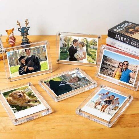 20 Pack Acrylic Fridge Magnetic Frame for Fujifilm Instax Mini,Polaroid Frame for Refrigerator,2.36x3.54 In Mini Picture Frames for School, Office,Locker Decor in Saudi Arabia
